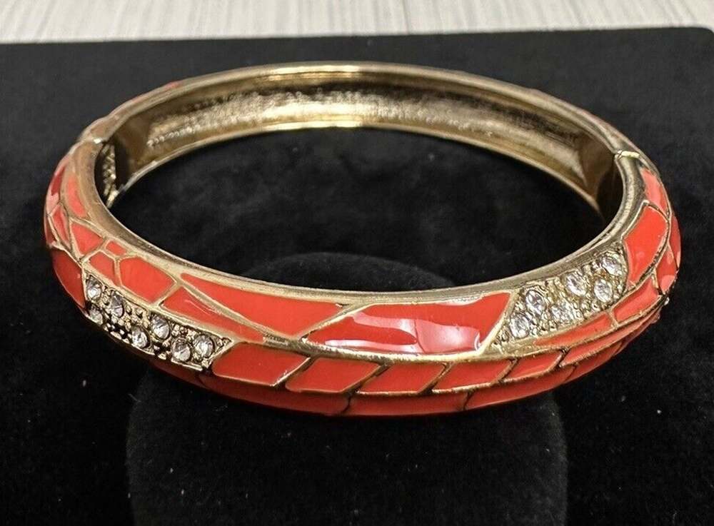Sequin Nordstrom Multicolor Gold Tone Statement Enamel Bangle Bracelet #73